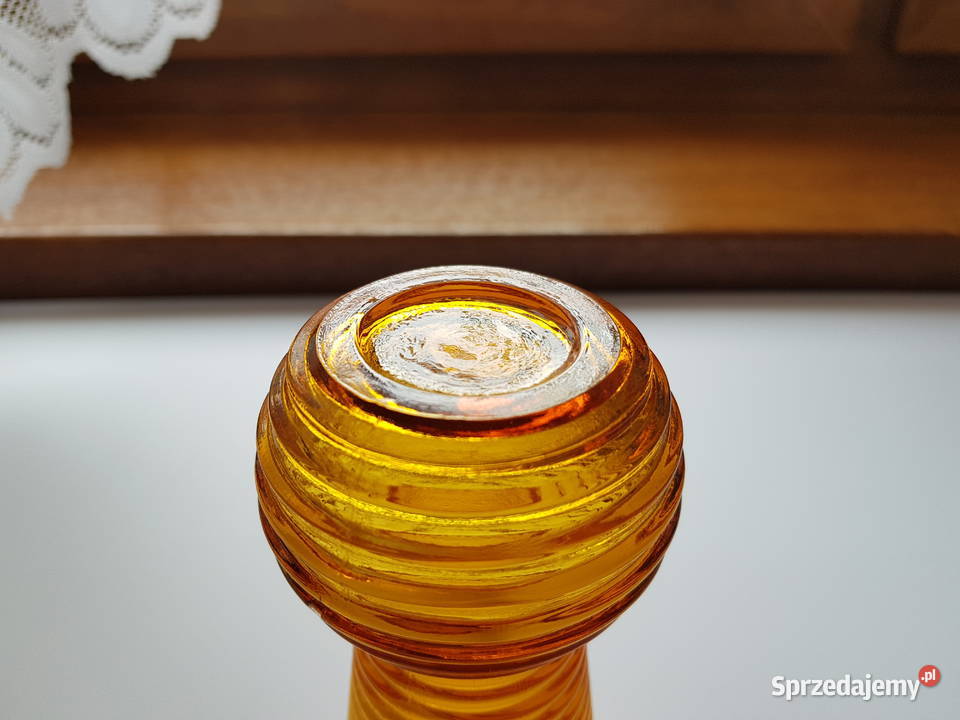 Wazon wazonik pierścienie Prądniczka szkło PRL Porcelana i szkło Dąbrowa Górnicza