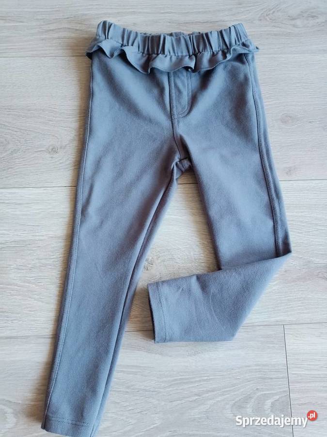 Jegginsy legginsy dziewczęce szare z falbanką 98 Płock sprzedam