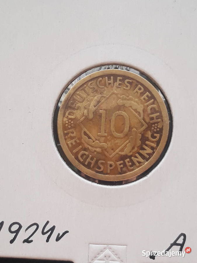 10 Fenigów Niemcy 1924 r men A Konin