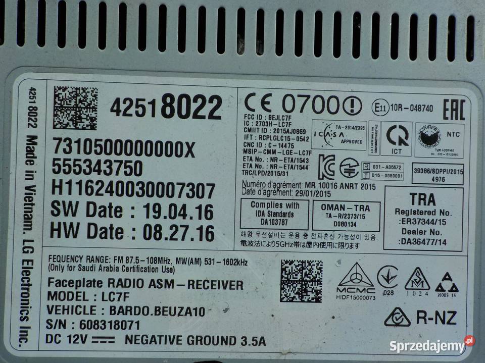 OPEL CORSA E 13 CDTI 16r HB 5D wyswietlacz radia Suków