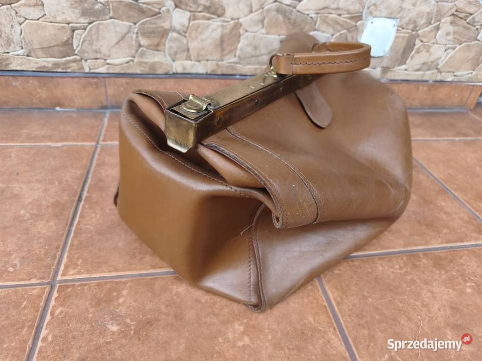 Torba podróżna skórzana VINTAGE Retro PRL Szczyrk