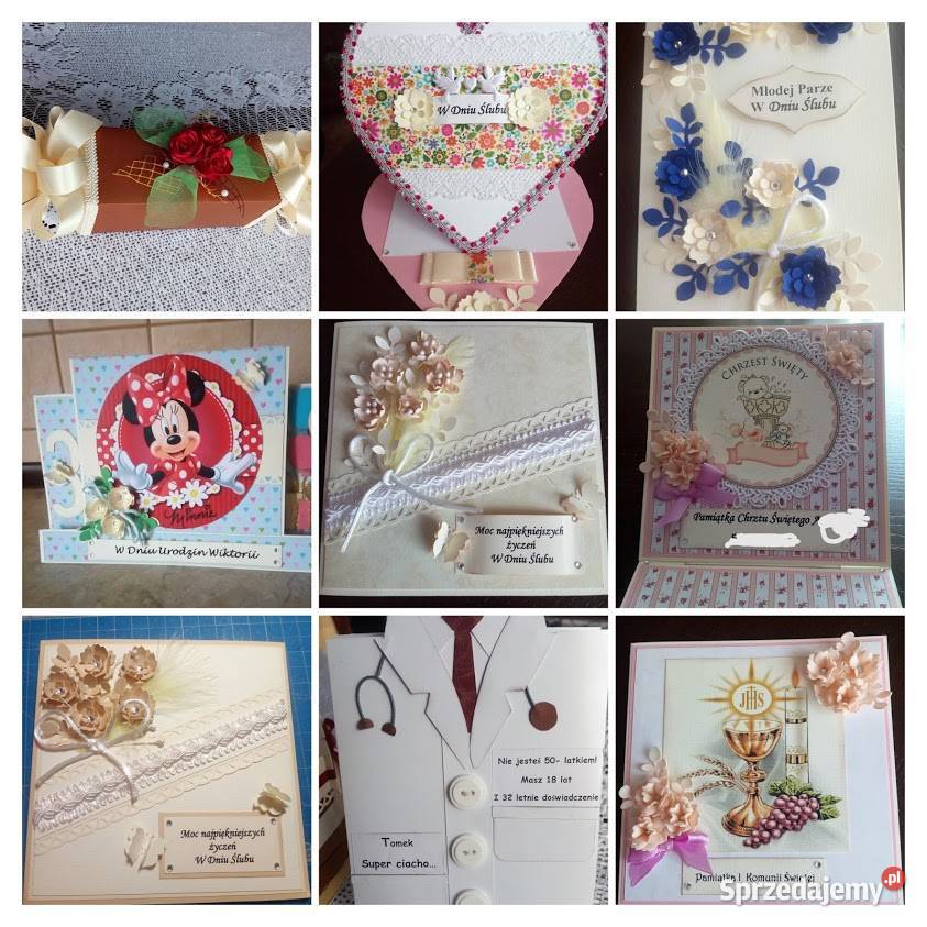 Kartka na ślub ręcznie robiona Wilków