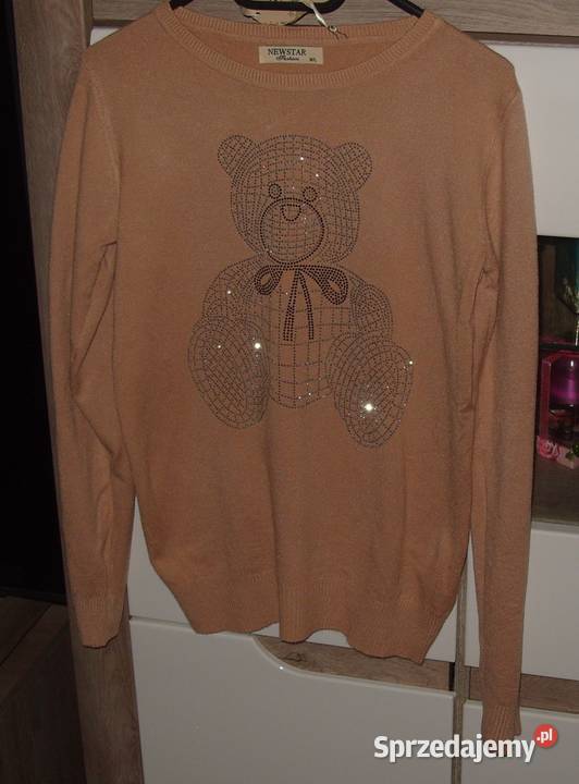 NEWSTAR FASHION sweterek z cyrkoniowym Miśkiem Rawicz