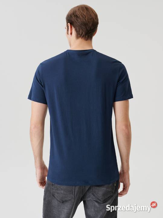 granatowy i biały tshirt męski Sinsay 2pak Odzież codzienna