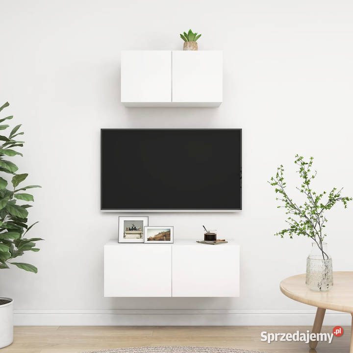 2cz zestaw szafek TV biały materiał Meble Warszawa