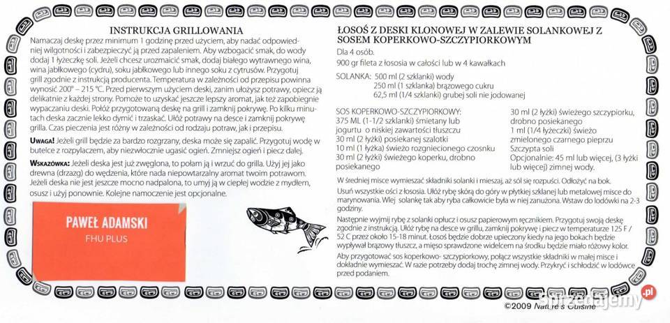 Deska Klonowa do grillowania DESKA KLON na RUSZT mazowieckie