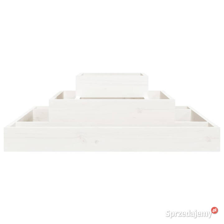Donica biała 80x80x27 lite drewno sosnowe