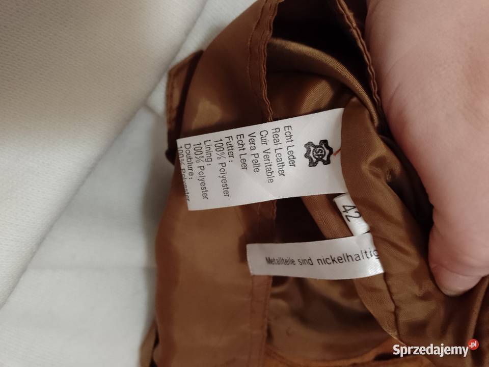 42XL Real Leather Brązowa skórzana kamizelka z Kraków