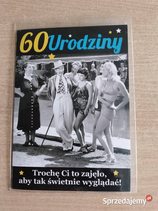 KARTKA urodzinowa retro 60 urodziny z kopertą wielkopolskie Poznań