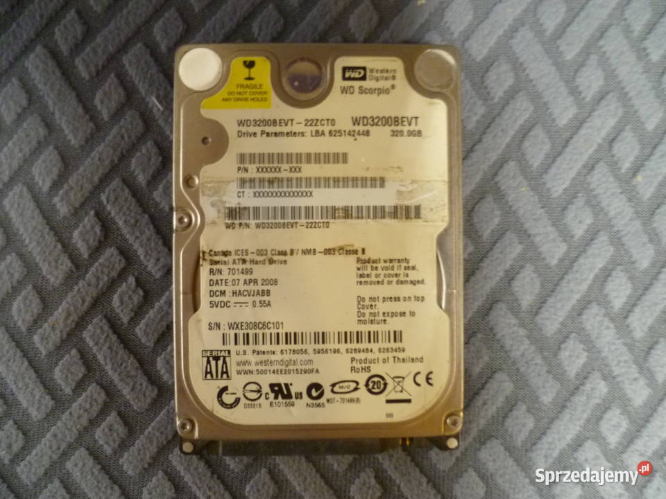 Dysk twardy seria ATA 320GB Kraków
