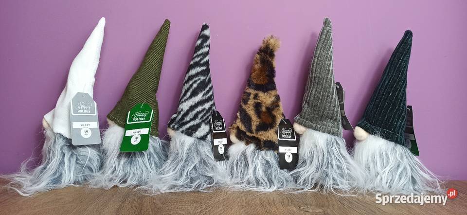 Skrzat świąteczny Krasnal Gnom Mikołaj ozdoba na Jasień