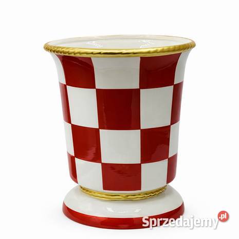 Doniczka ceramiczna w kratę Skierniewice sprzedam