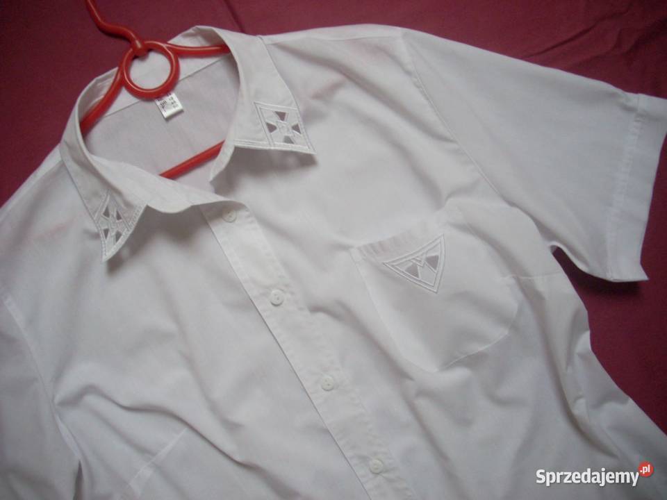 Elegancka Biała koszuka Haft 44 46