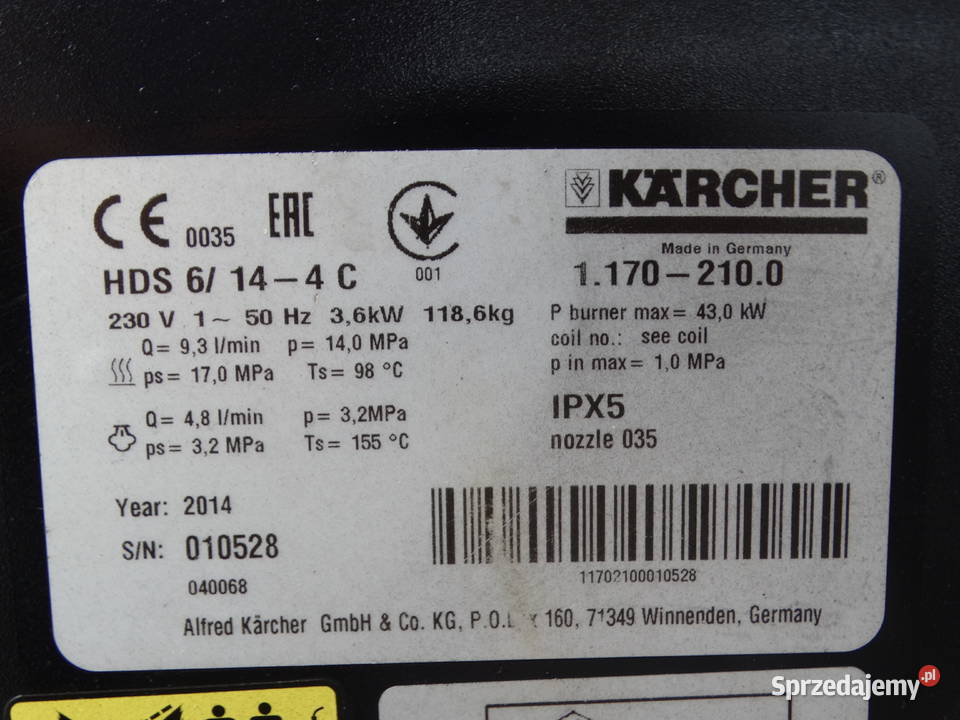 Myjka Ciśnieniowa Karcher HDS 614 4C okazja Radom