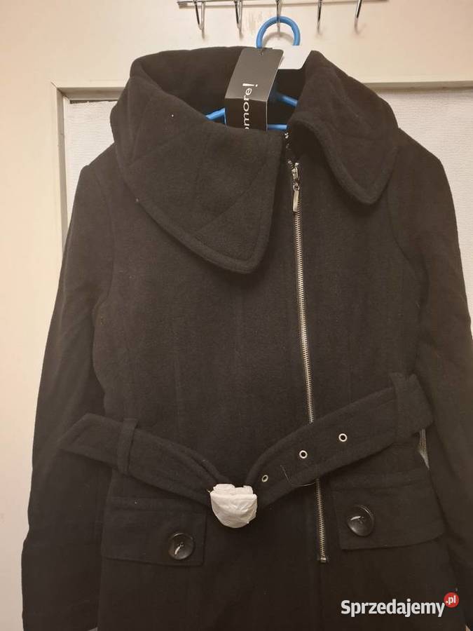 Czarny płaszcz damski marki Cocomore rozmiar Białystok