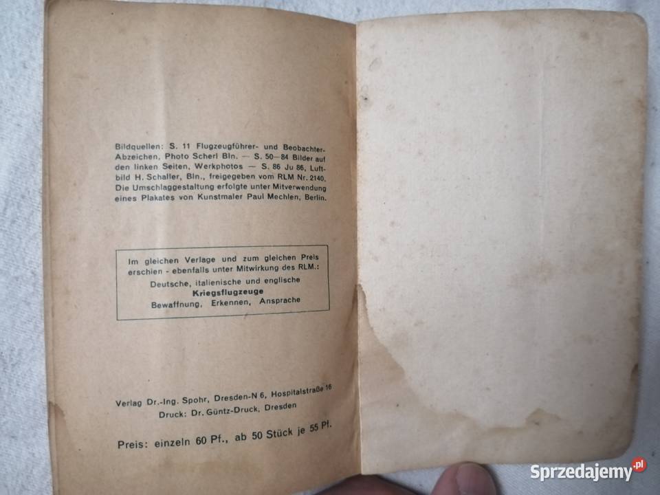 Podręcznik Luftwaffe Fliegen Lernen 1941 2 wojna małopolskie sprzedam