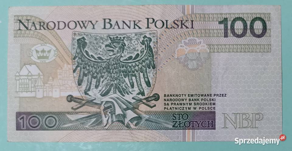 Banknot 100 Seria YK3555831 Rzeczenica