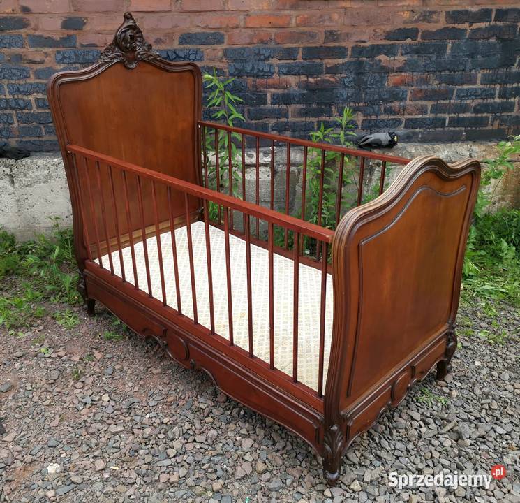 Francuskie łóżko dzieci łóżeczko rocaille antyk Meble Wałbrzych sprzedam