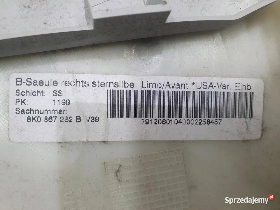 OSŁONA POSZYCIE SŁUPKA PRAWE AUDI A4 B8 sprzedam