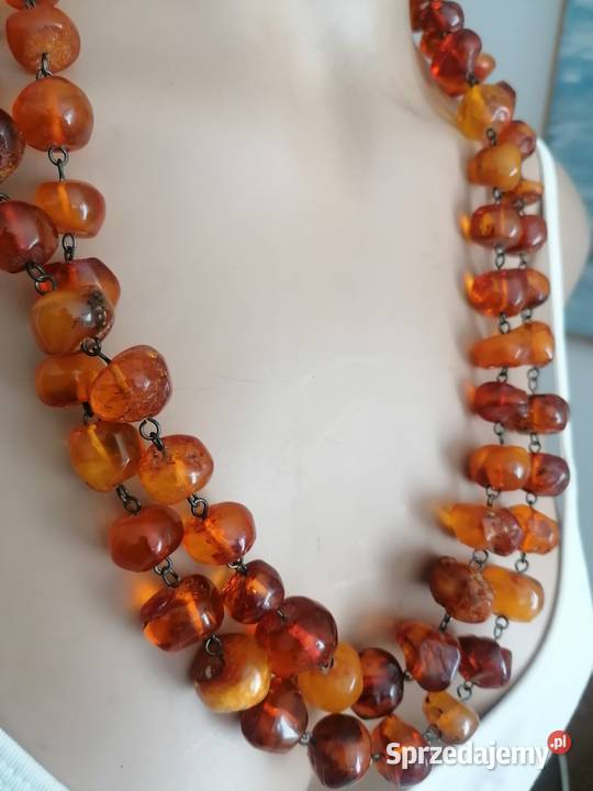 Naszyjnik Bursztyn Antyk Rękodzieło podlaskie
