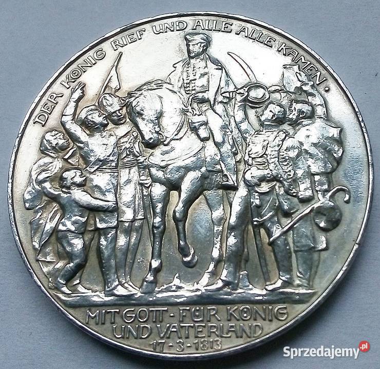 NIEMCY3 MARKI1913 r SREBRO 0900 BITWA NARODÓW mazowieckie Legionowo