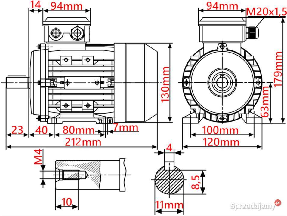 SILNIK ELEKT 018kW 230V 1340obr 1Fazowy Solec Kujawski