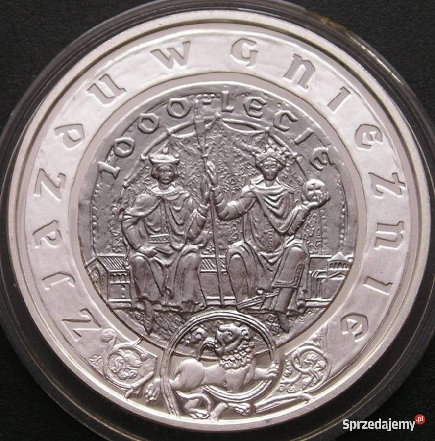 Polska 10 złotych 2000 SREBRO Zjazd Gniezno stan Łódź