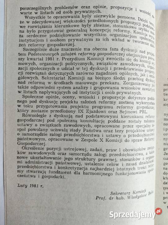 Podstawowe założenia reformy gospodarczej Rok wydania 1981 Gdynia