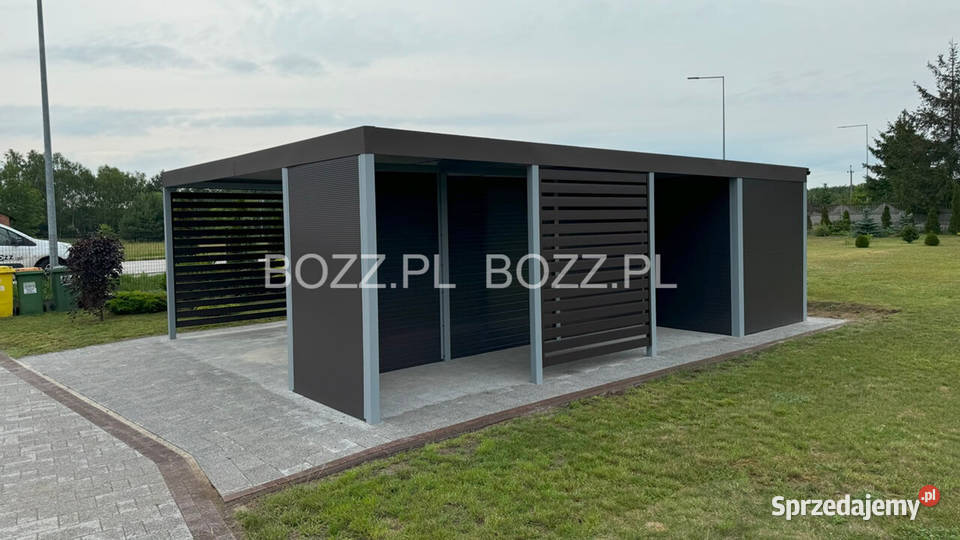 Wiata garażowa na 1 samochód z 2 pomieszczeniami Katowice