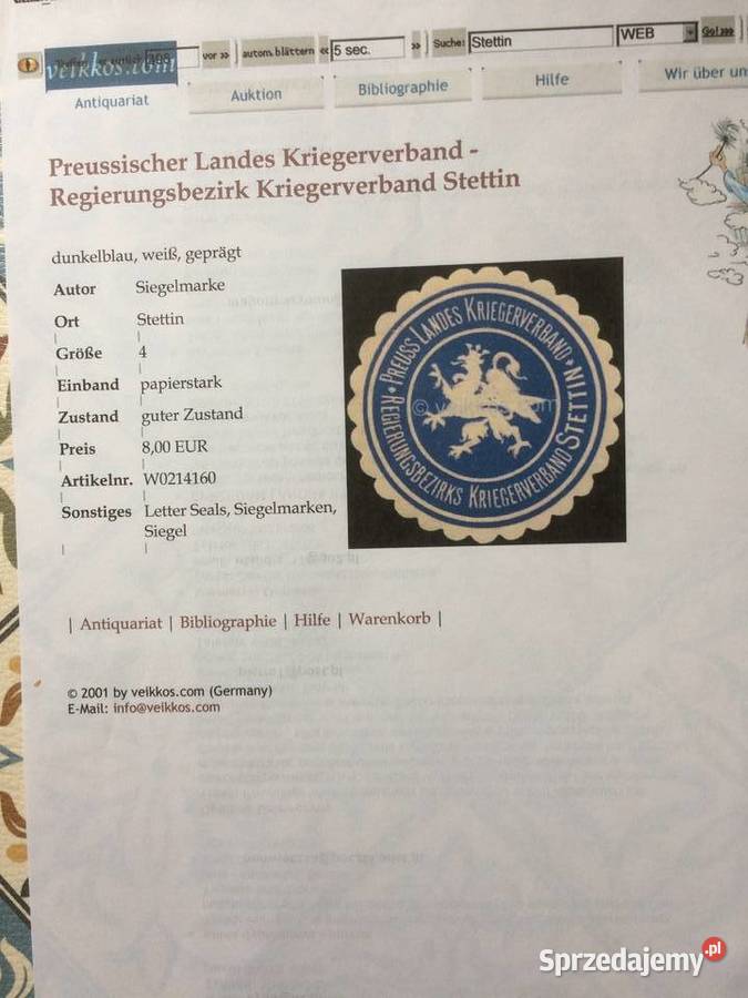 3824 Zalepki Niemieckie Znaki Pieczęci Szczecin