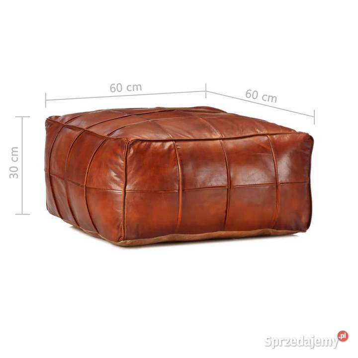 vidaXL Puf brąz tan 60x60x30 prawdziwa kozia Warszawa