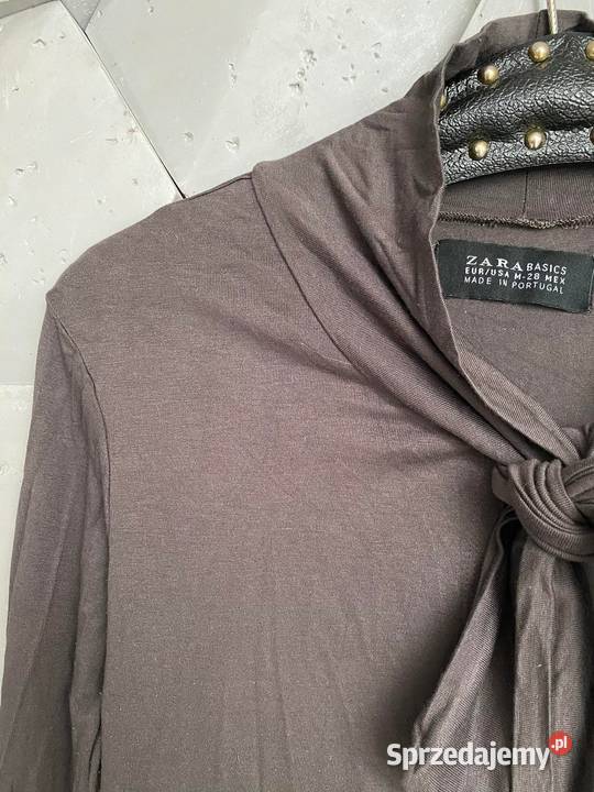 Czekoladowa narzutka bluzka ZARA M Bez wzoru