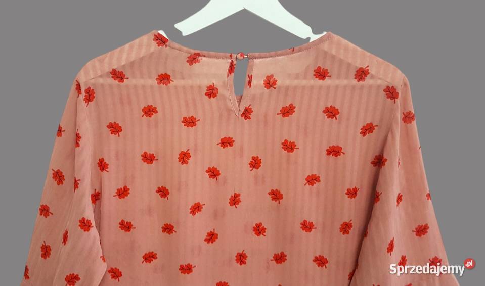 Damska bluzka różowa z falistym wykończeniem Bluzki i koszule Chrzanów