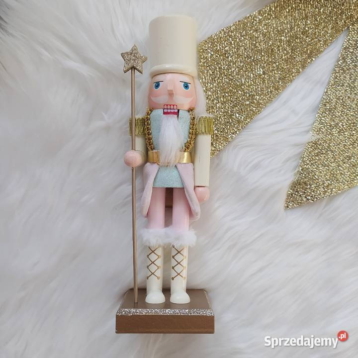 Dziadek do orzechów kokarda złota 30x37 wielokolorowy Koszalin