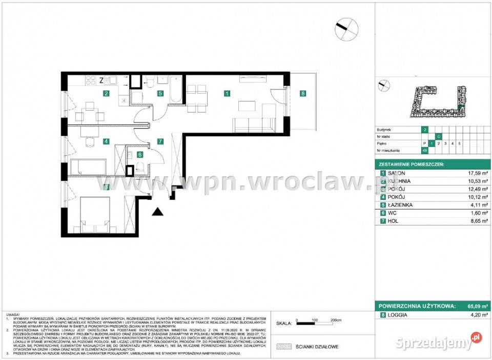 Mieszkanie do sprzedania 6509m2 3 pokojowe blok Wrocław