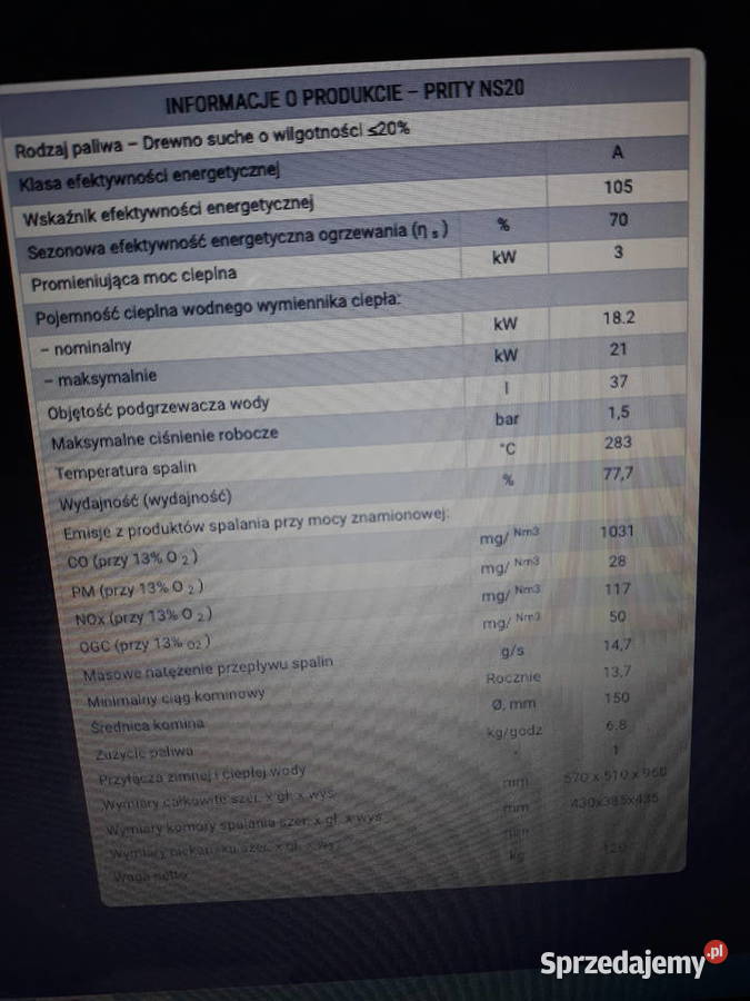 Piec co na drewno 5 klasy ecodesing 18 KW