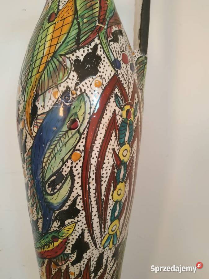 Wazon amfora Porcelana i szkło