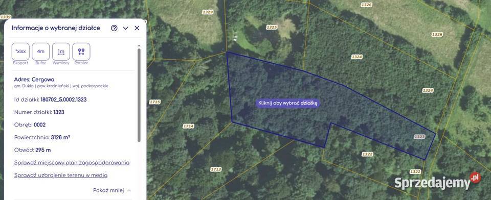 Działka leśnorekreacyjna 3 194 m Cergowa gm podkarpackie