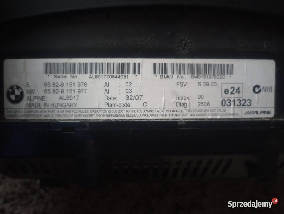 Wyświetlacz nawigacji BMW Alpine E60 E61 Karczmiska Pierwsze sprzedam