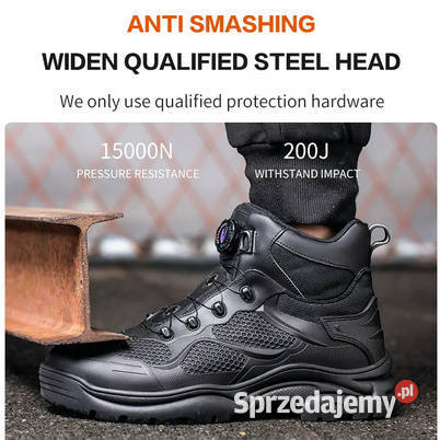 Buty robocze z podnoskiem ochronnym i wiązaniem inna