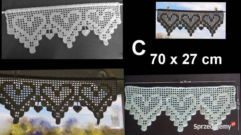 Uroczeręcznie szydełkowane serduszka ok70 x 27 zachodniopomorskie Chojna