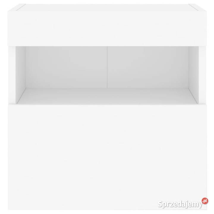 Ścienne szafki TV z LED 2 białe 40x30x40