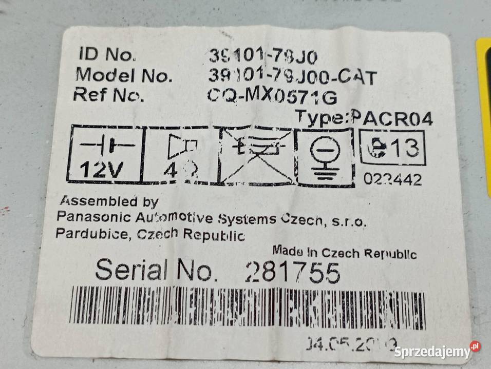 RADIO 3910179J00CAT Fiat Sedici I 2005 świętokrzyskie