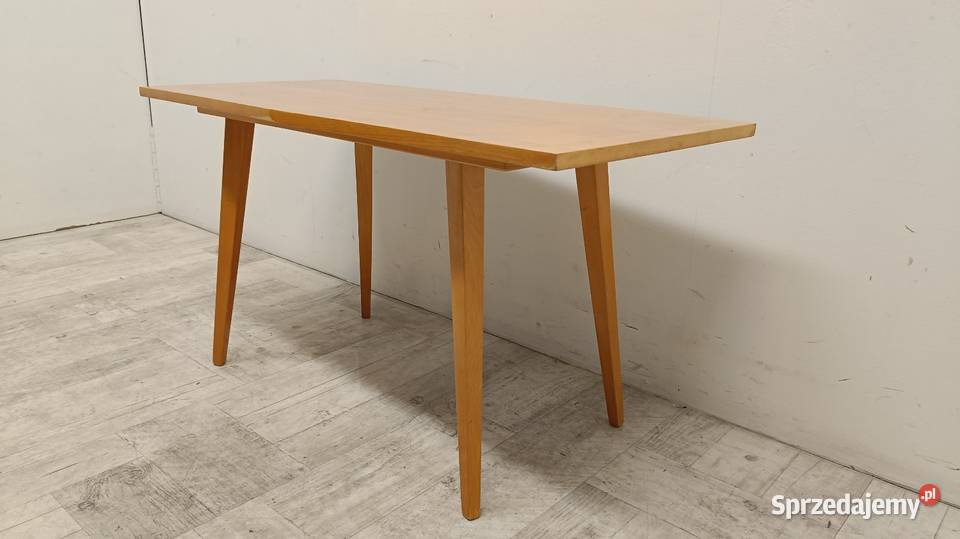 stolik ława PRL design vintage dąb połysk do Radomsko