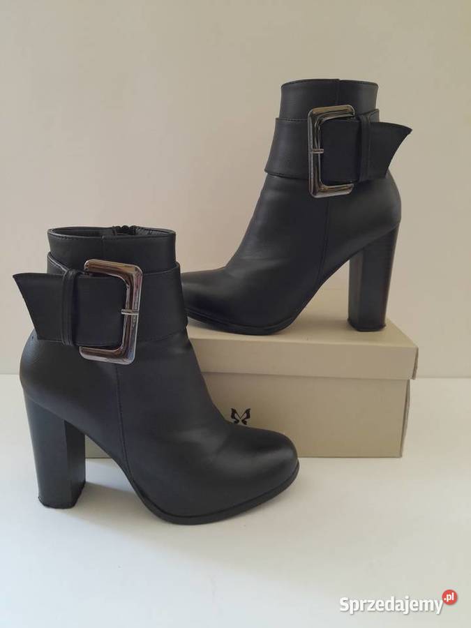 Czarne botki na słupku 36 Bogatynia