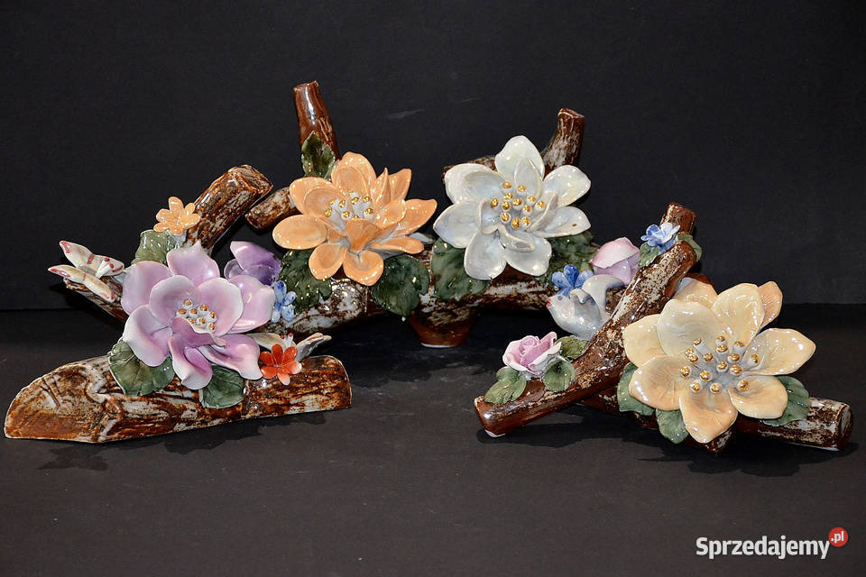 Porcelana Nofi gałąź kwiatowa mniejsza motyle Środa Wielkopolska