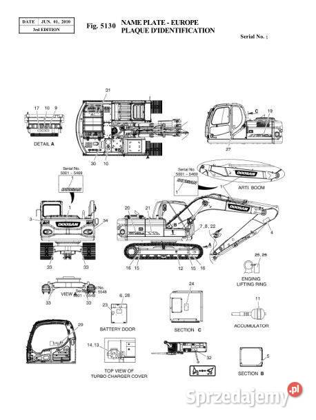 Doosan DX140LC katalog części Kielce