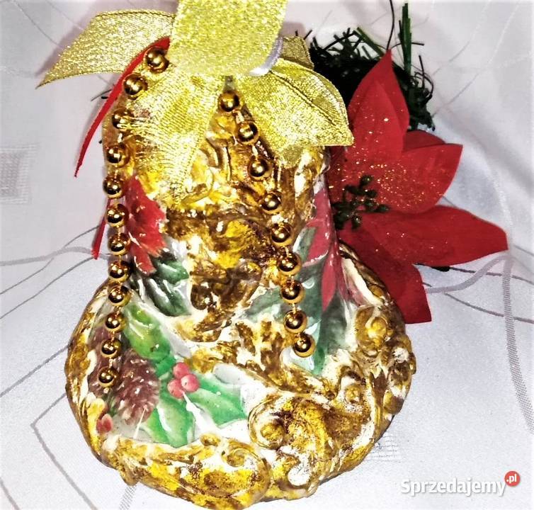 Duży dzwonek styropianowy handmade decoupage mazowieckie Warszawa