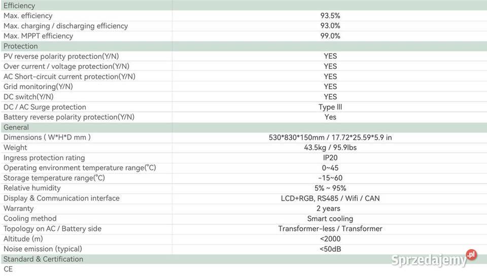LUXPOWER inwerter offgrid 14kW SNA LV 48V 1faza