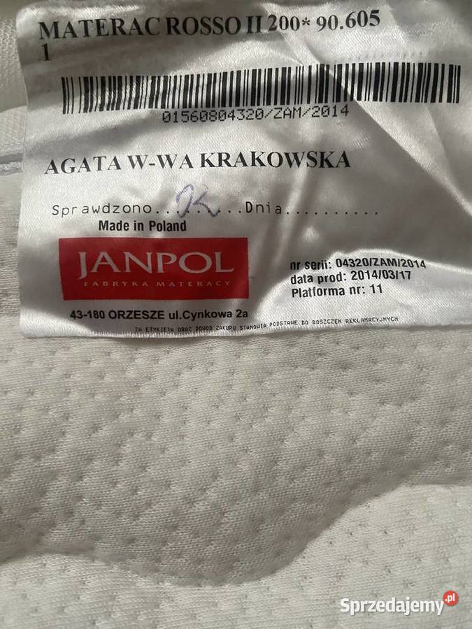 Łóżko 90X200 ze stelażem materacem mazowieckie